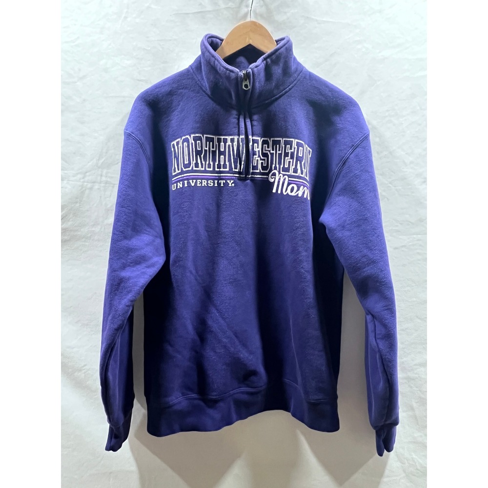 Jansport Northwestern University Mom Quarter Zip Sweatshirt Purple Womens Medium